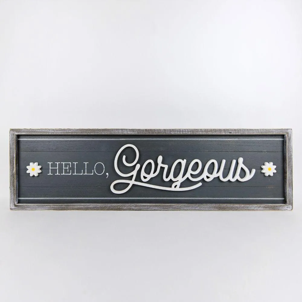 Hello Gorgeous Reversible Framed Sign