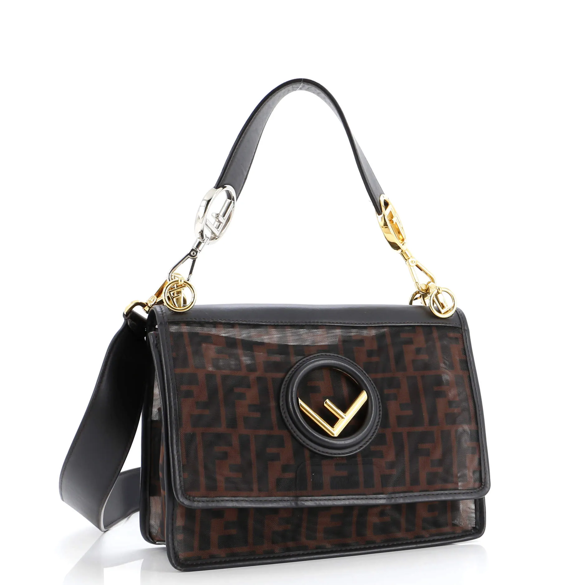 Kan I F Shoulder Bag Zucca Mesh Medium