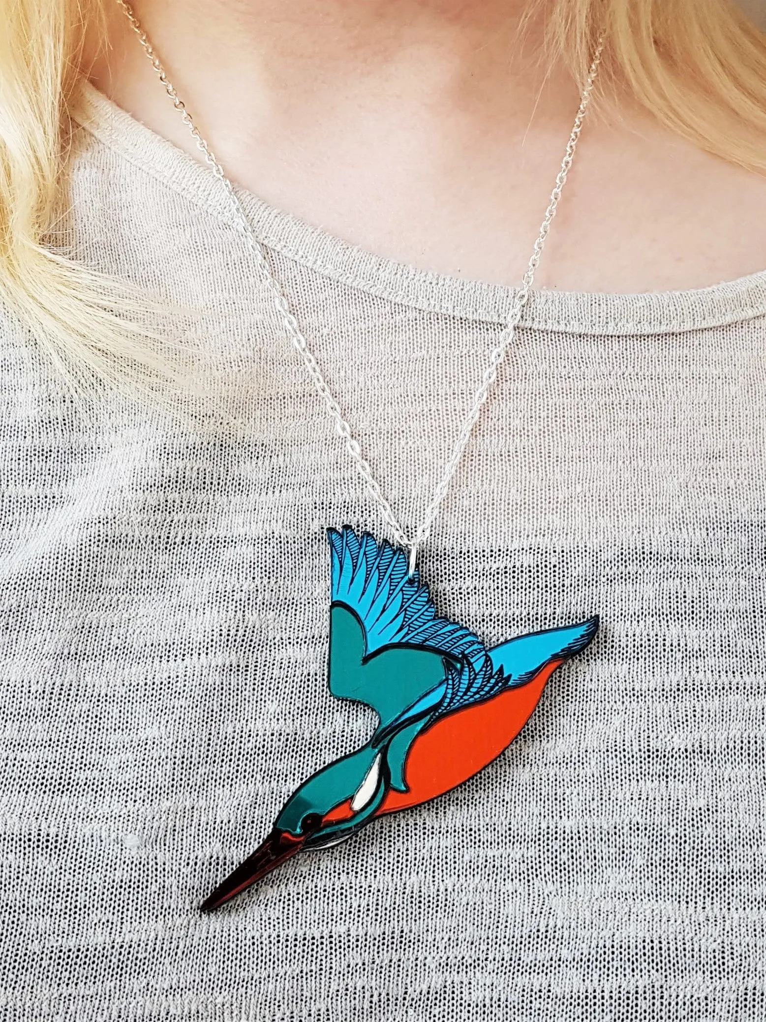 Kingfisher Pendant or Brooch
