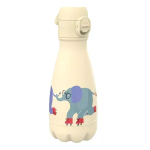 Leak Proof Thermal Steel Water Bottle, Insulated, Skating Elephants, 280ml (10oz)