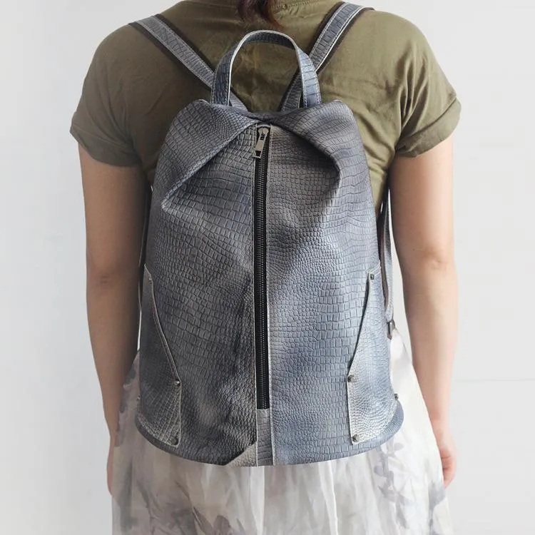 Leather Retro Rucksack Backpack College Bag,School Picnic Bag Travel