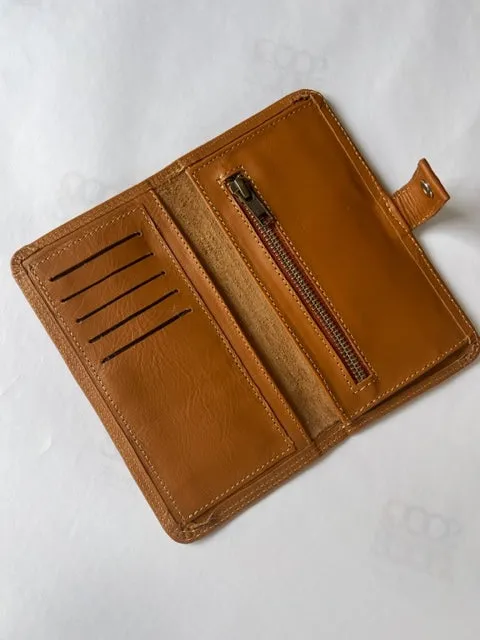 Leather travel wallet with clip