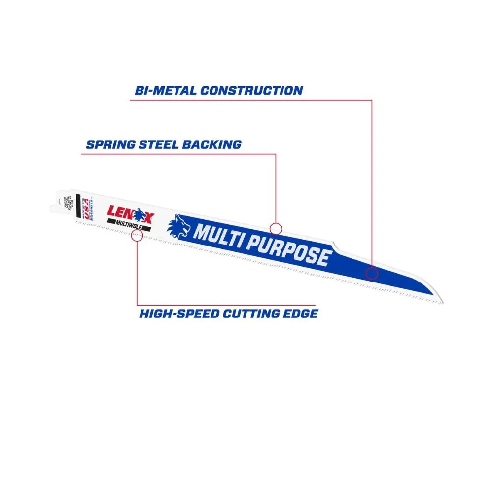 Lenox 20491B110R B110R General Purpose Bi-Metal Reciprocating Saw Blades, 12-inch, 10/14 TPI, 25-Pack