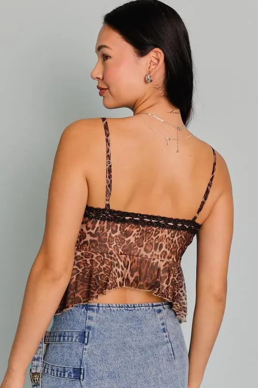 Leopard Lace Top