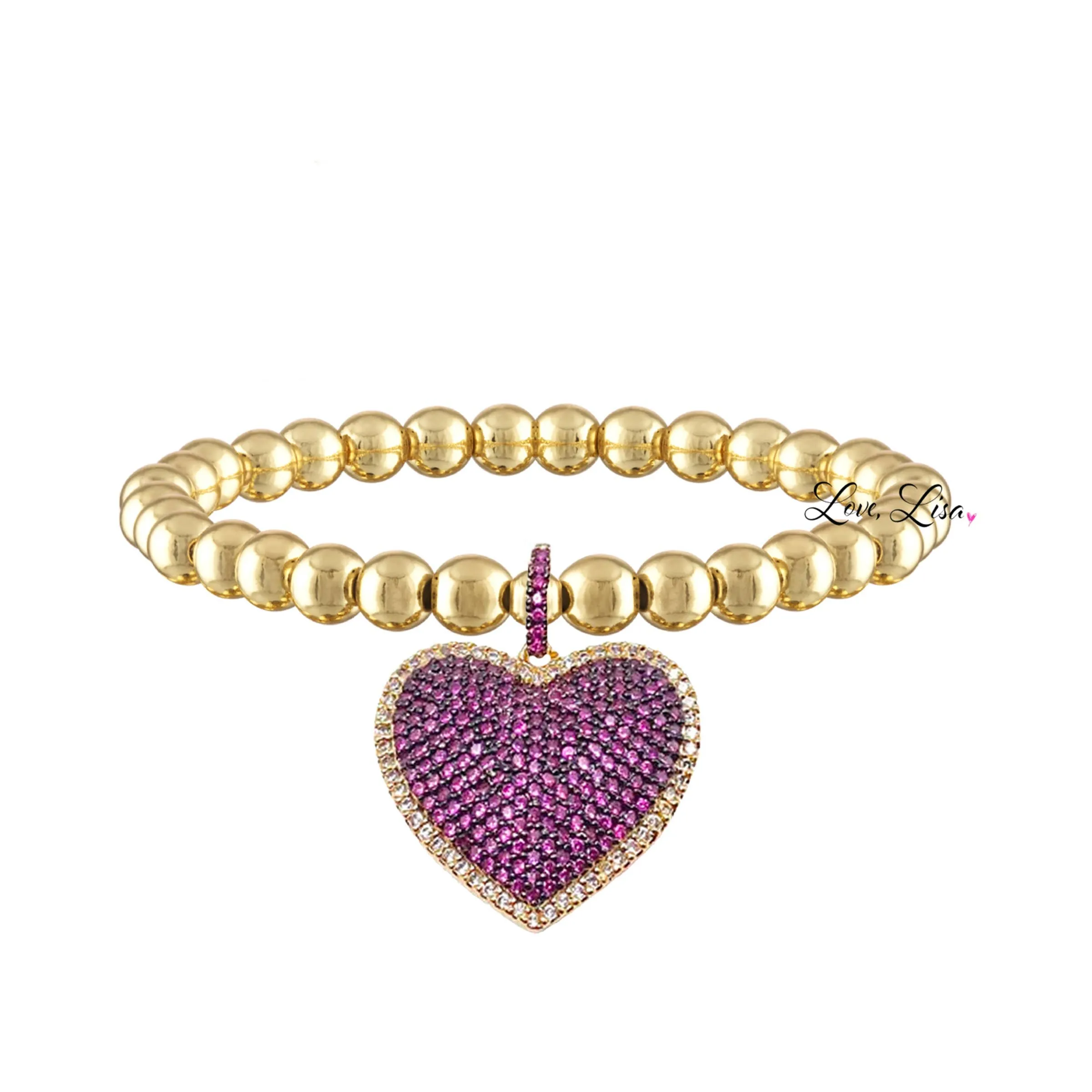 Lila's Gorgeous CZ Heart Charm Bracelet
