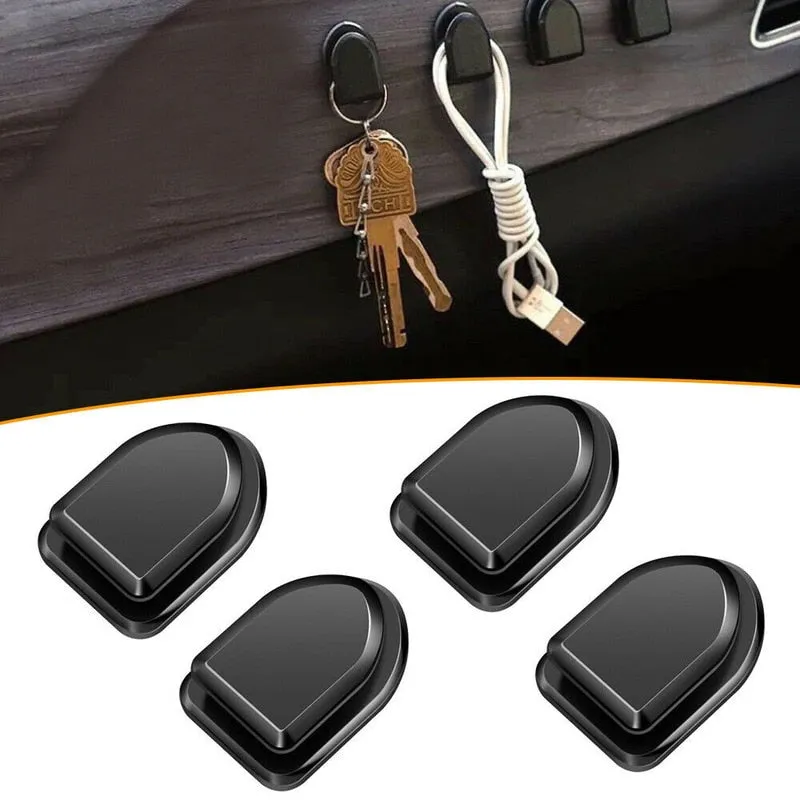 【LV184】4Pcs Car Hook Organizer Storage for USB Cable Headphone Key Storage Self Adhesive Wall Hook