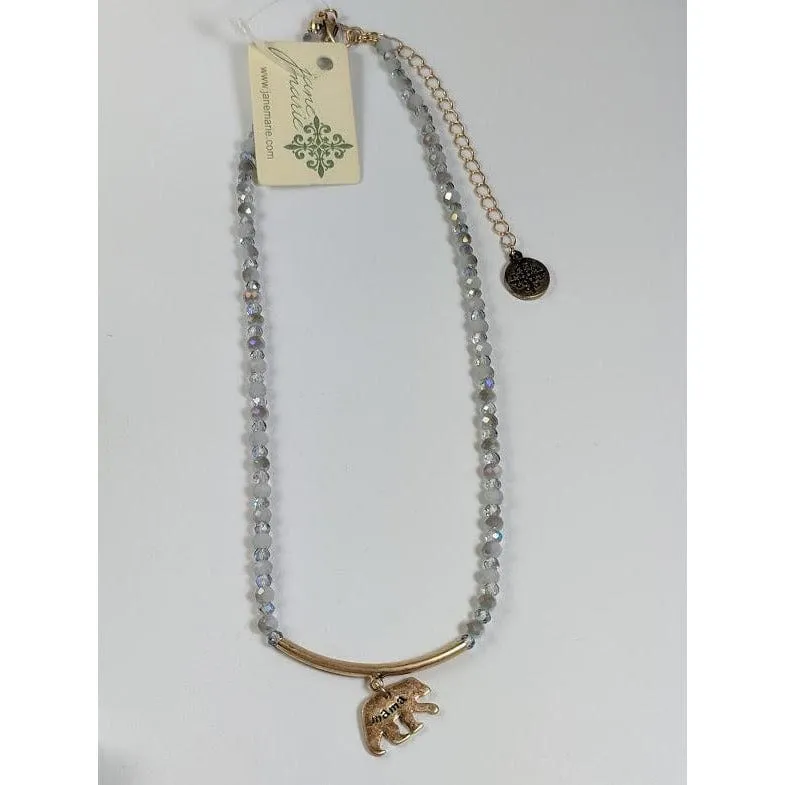Mama Bear Beaded Choker Necklace by Jane Marie, Great Gift for Moms!
