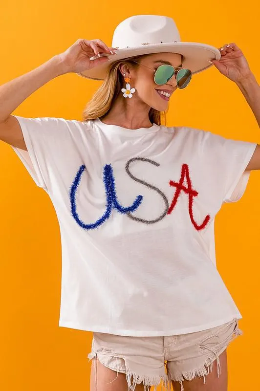 Metallic USA Tee
