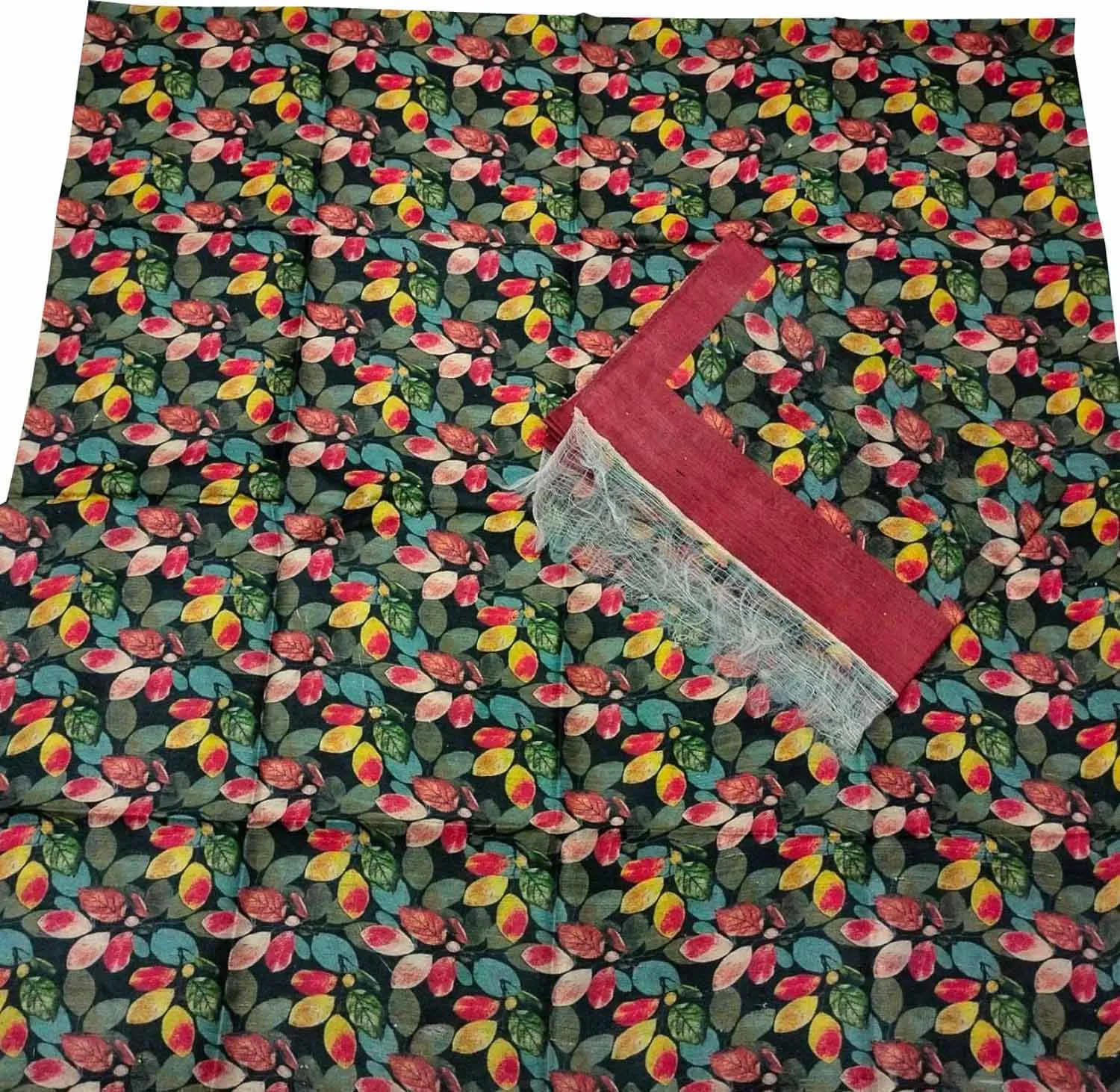 Multicolor Tussar Moonga Suit Set: Stunning Digital Print - Unstitched