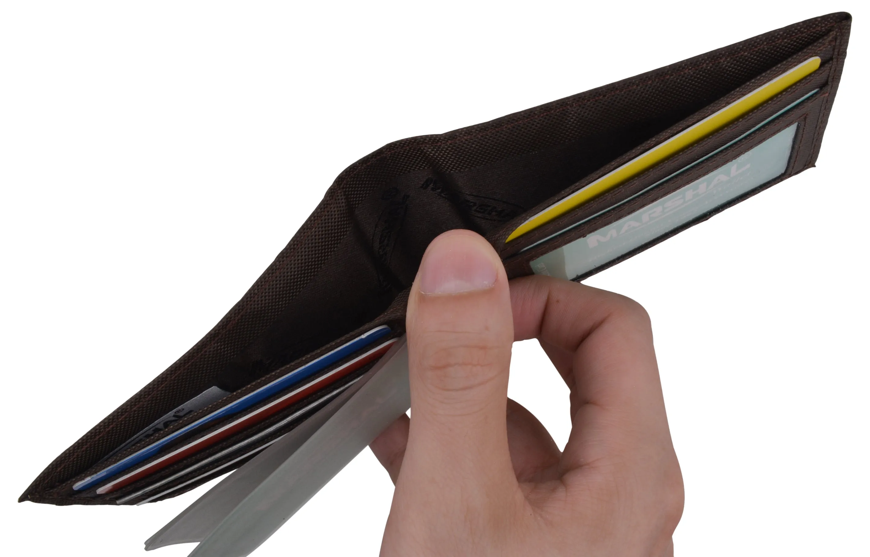 Nylon Boys Slim Thin Bifold Credit Card ID Holder Mens Wallet Black Red Blue Brown