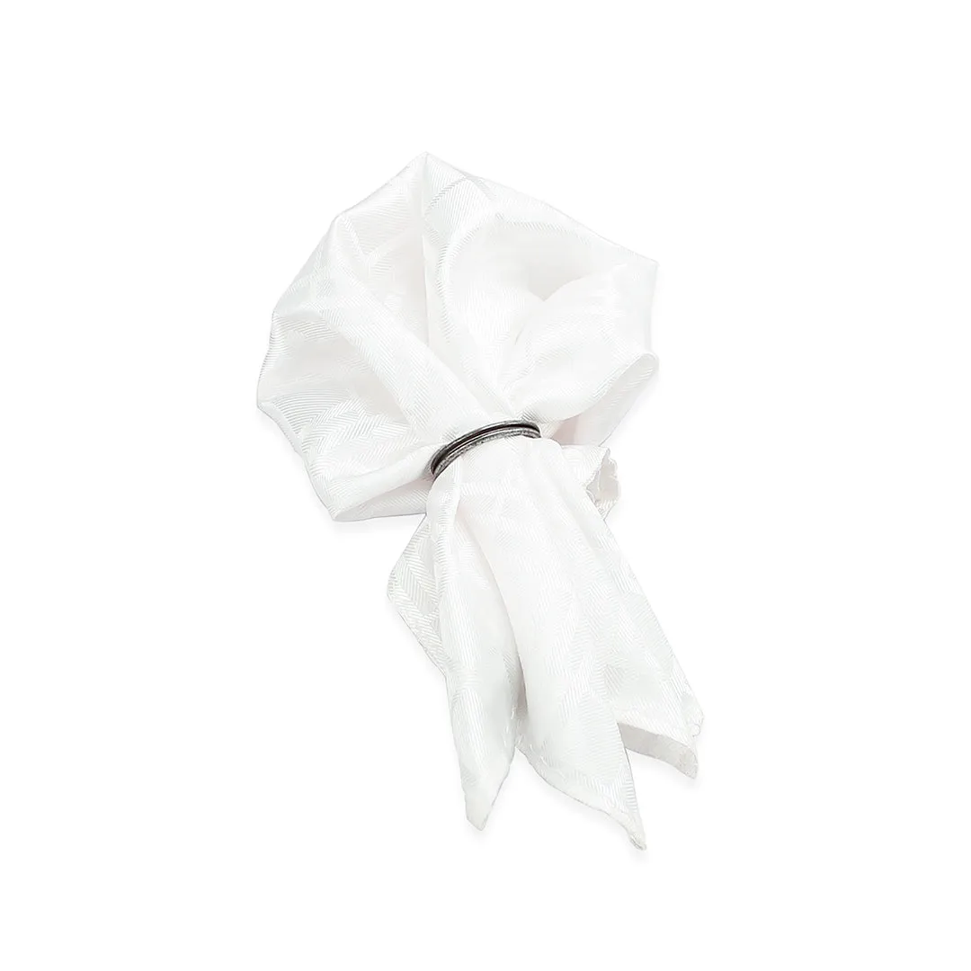 Peluche Stunning White Neck Tie & Pocket Square Set for Men