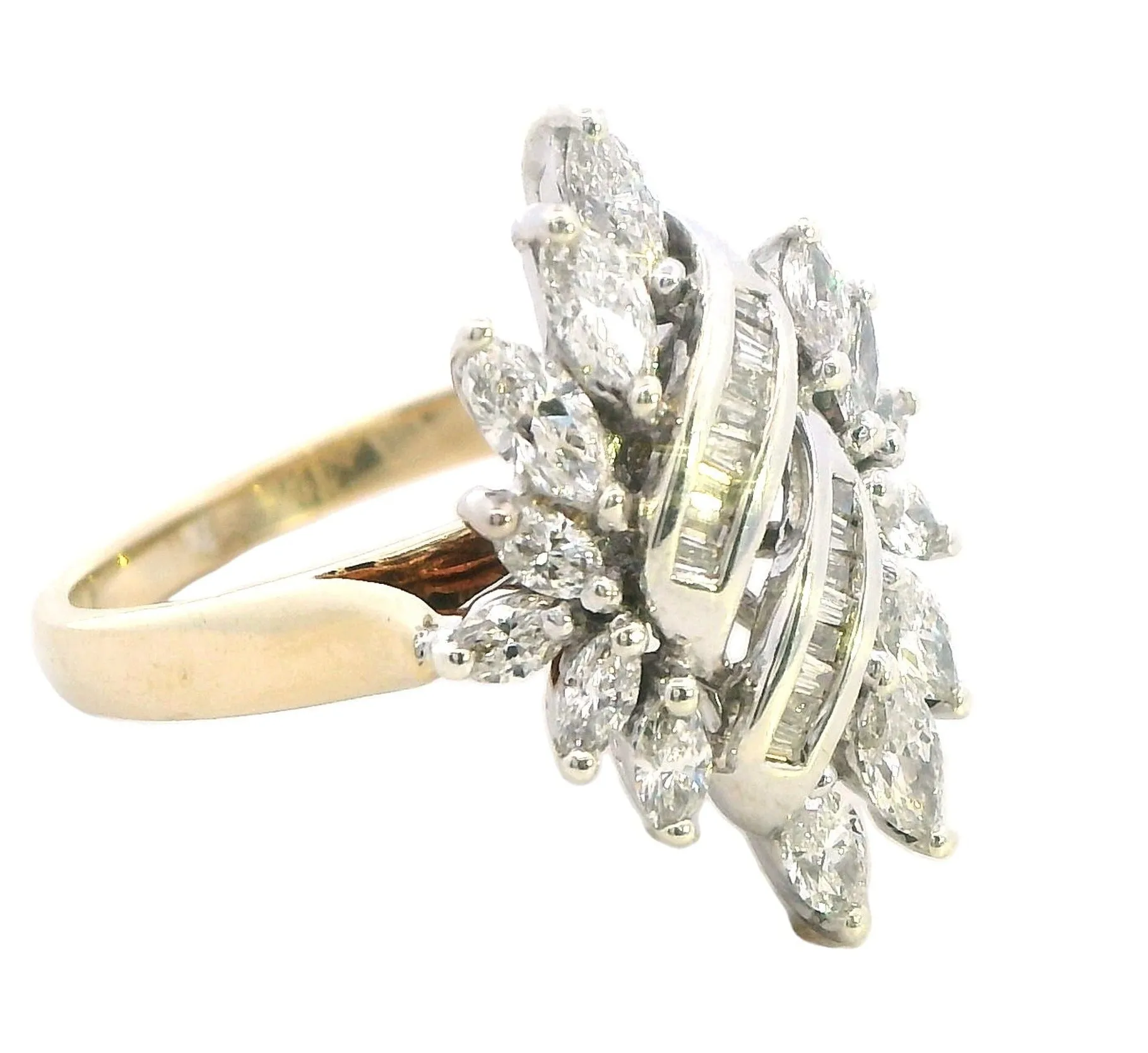 Perfect Engagement Ring - Stunning Yellow and White Gold Diamond Ring