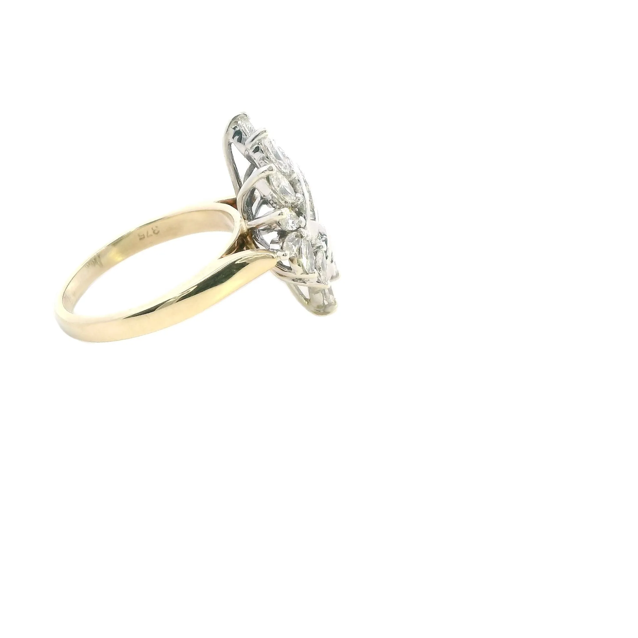 Perfect Engagement Ring - Stunning Yellow and White Gold Diamond Ring