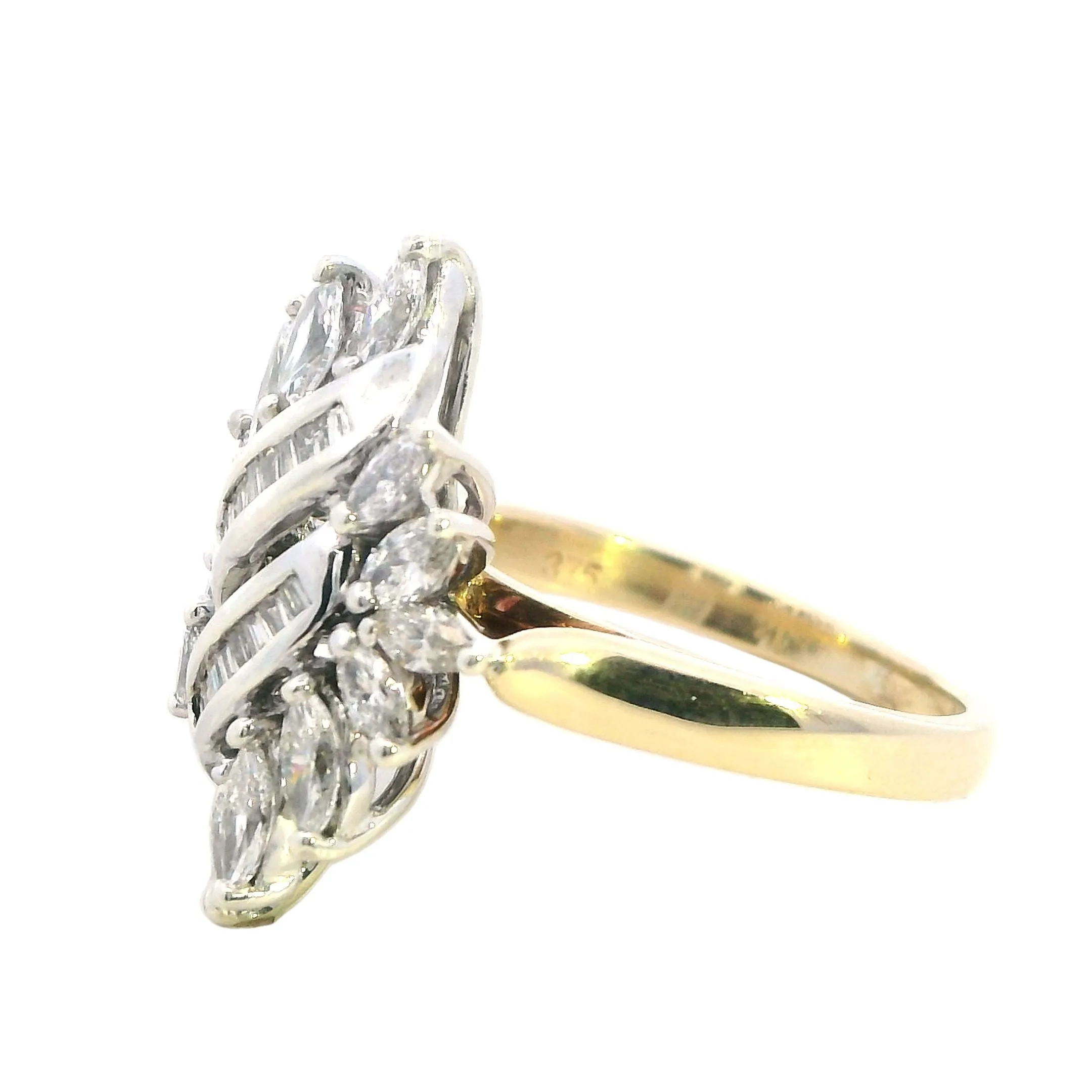 Perfect Engagement Ring - Stunning Yellow and White Gold Diamond Ring