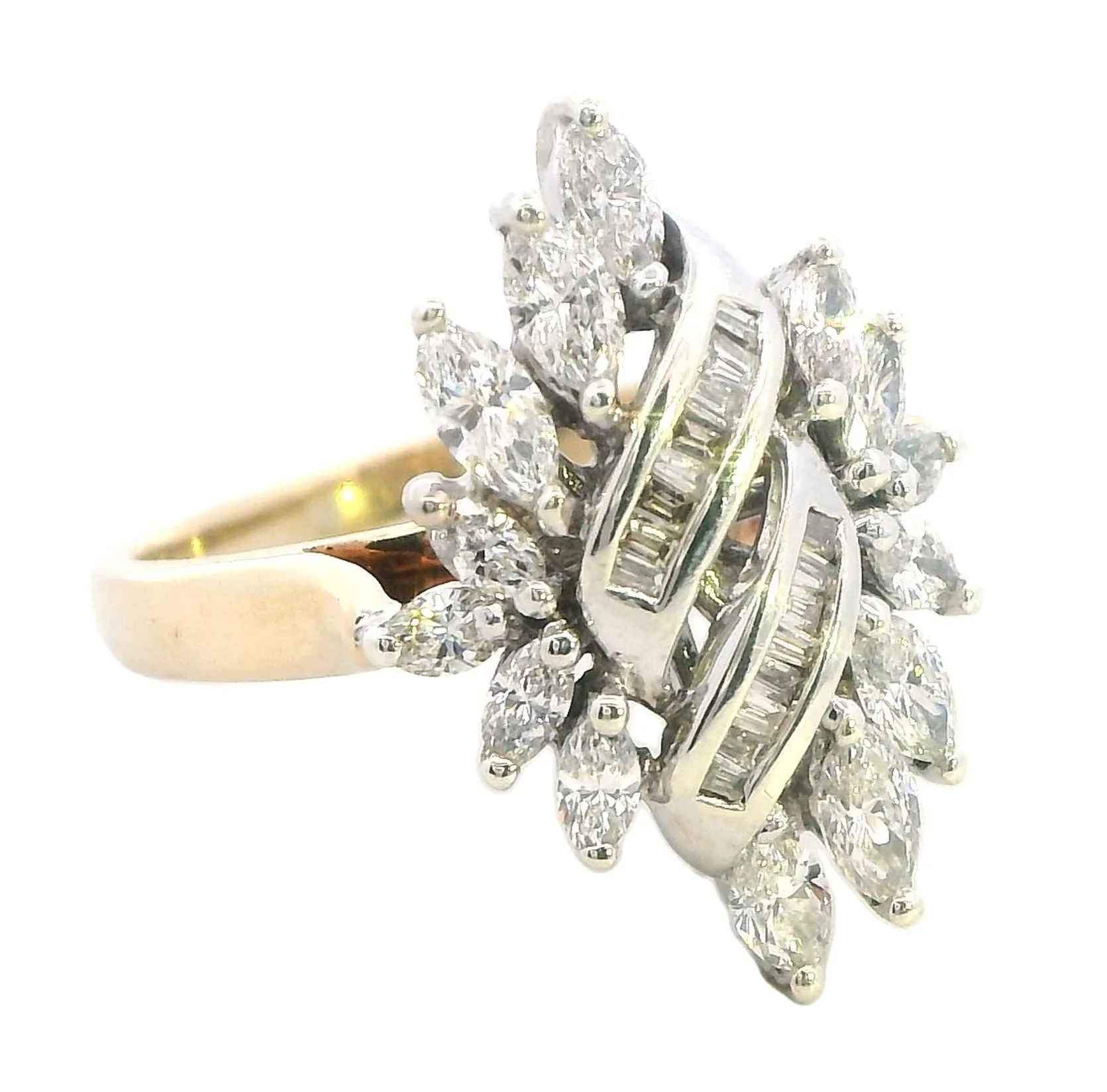 Perfect Engagement Ring - Stunning Yellow and White Gold Diamond Ring