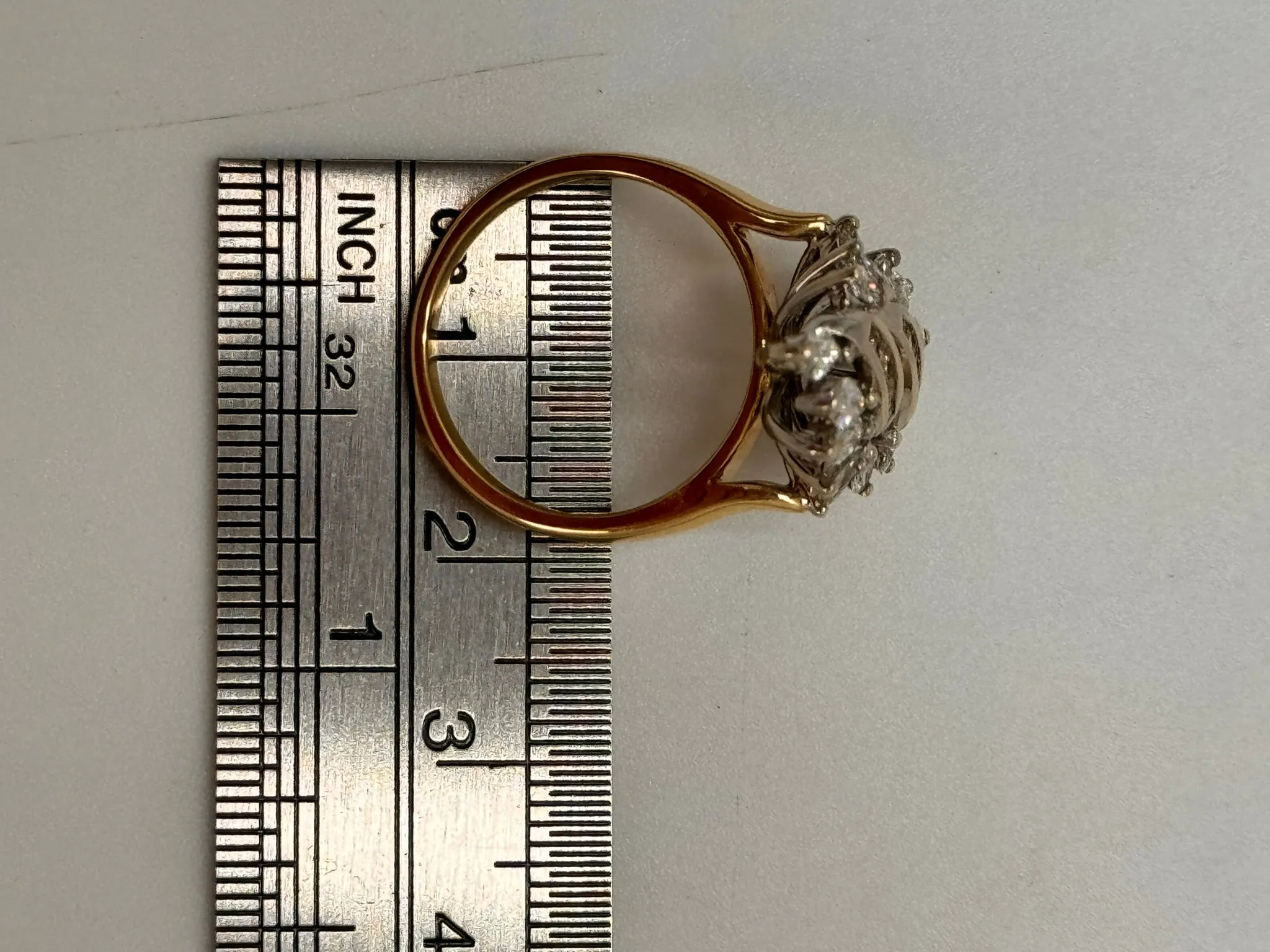 Perfect Engagement Ring - Stunning Yellow and White Gold Diamond Ring