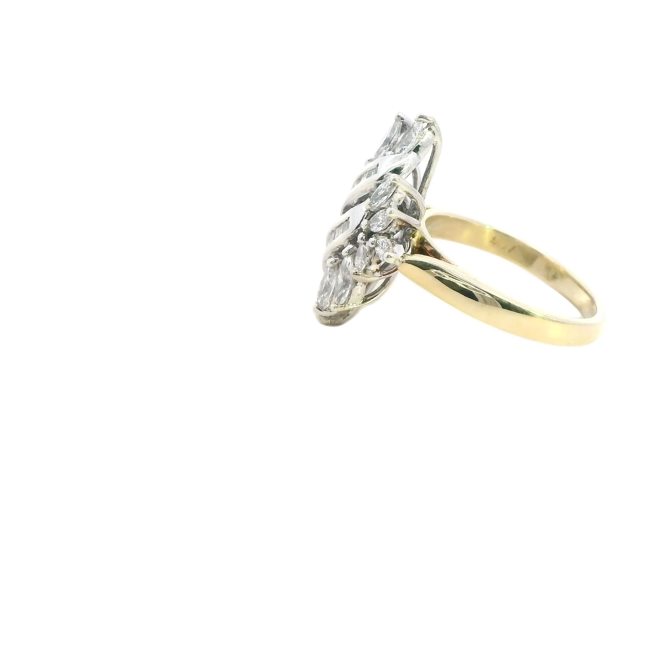 Perfect Engagement Ring - Stunning Yellow and White Gold Diamond Ring