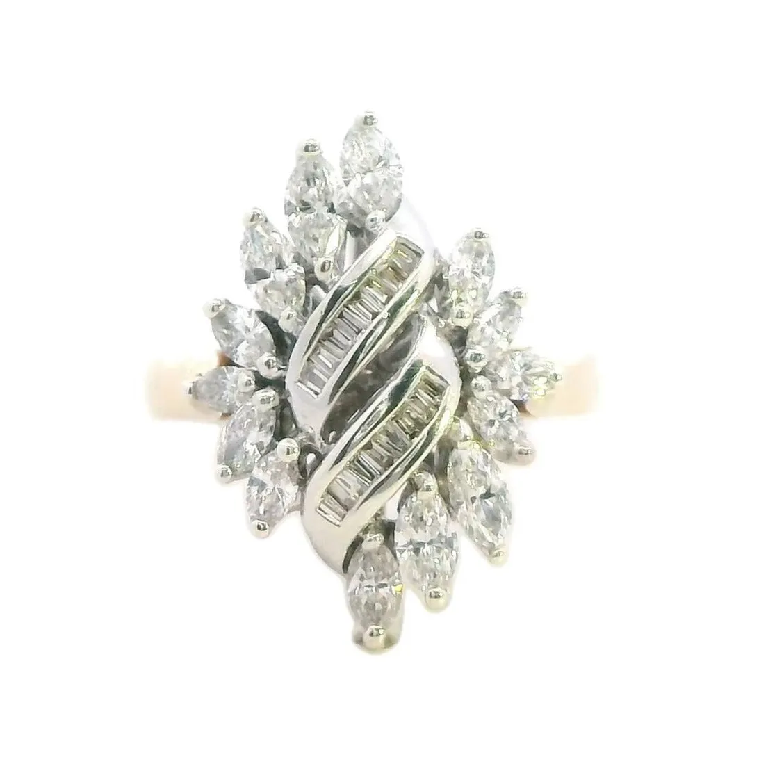Perfect Engagement Ring - Stunning Yellow and White Gold Diamond Ring