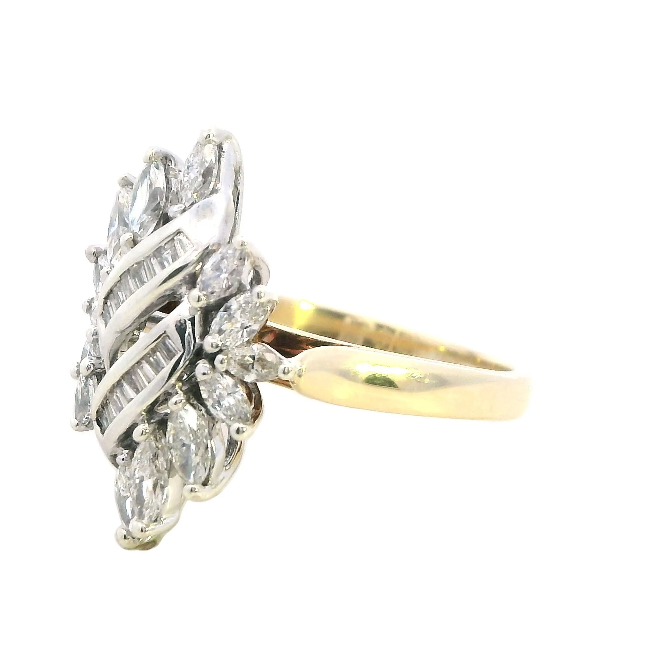 Perfect Engagement Ring - Stunning Yellow and White Gold Diamond Ring