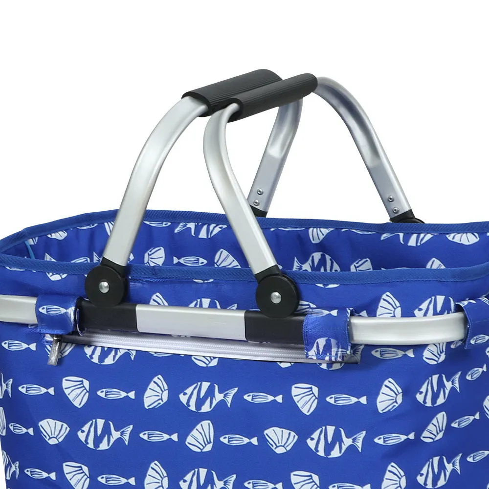 Picnic Bag Basket FoldingHamper Camping Hiking Insulated