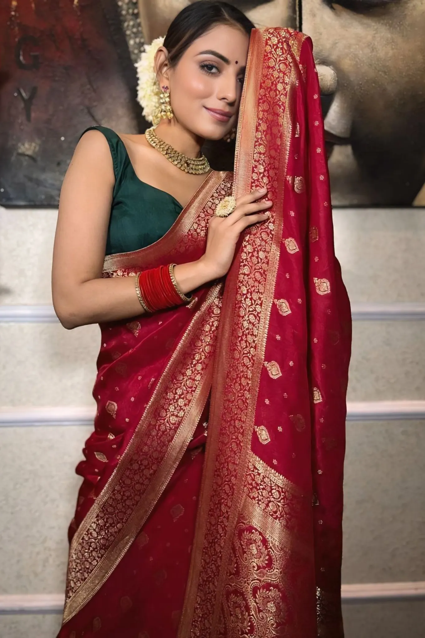 PLUM TRADITIONAL BANARASI UPPADA SILK SAREE
