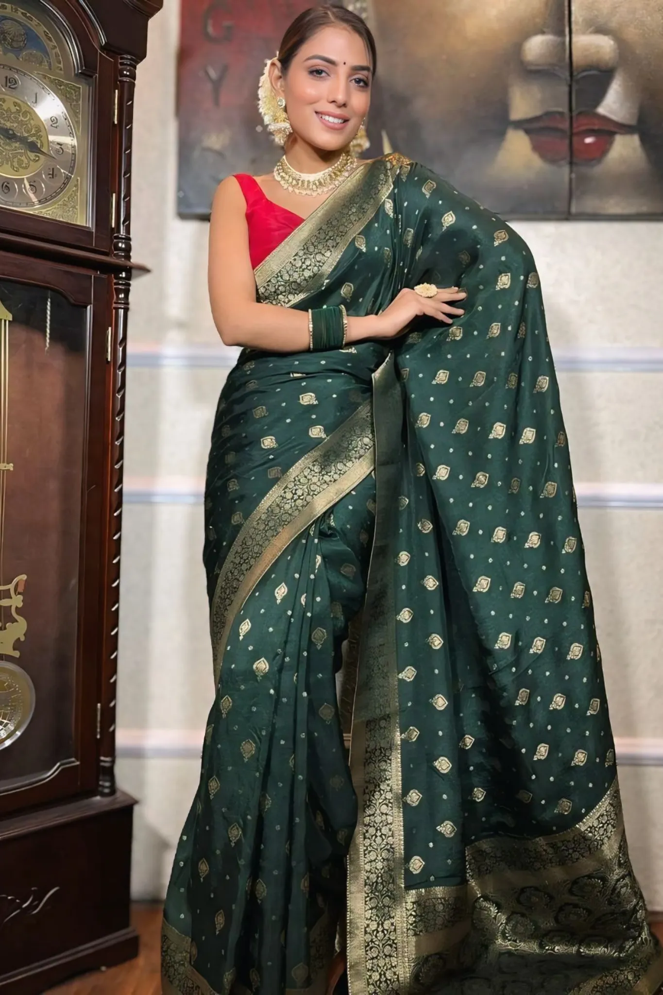 PLUM TRADITIONAL BANARASI UPPADA SILK SAREE