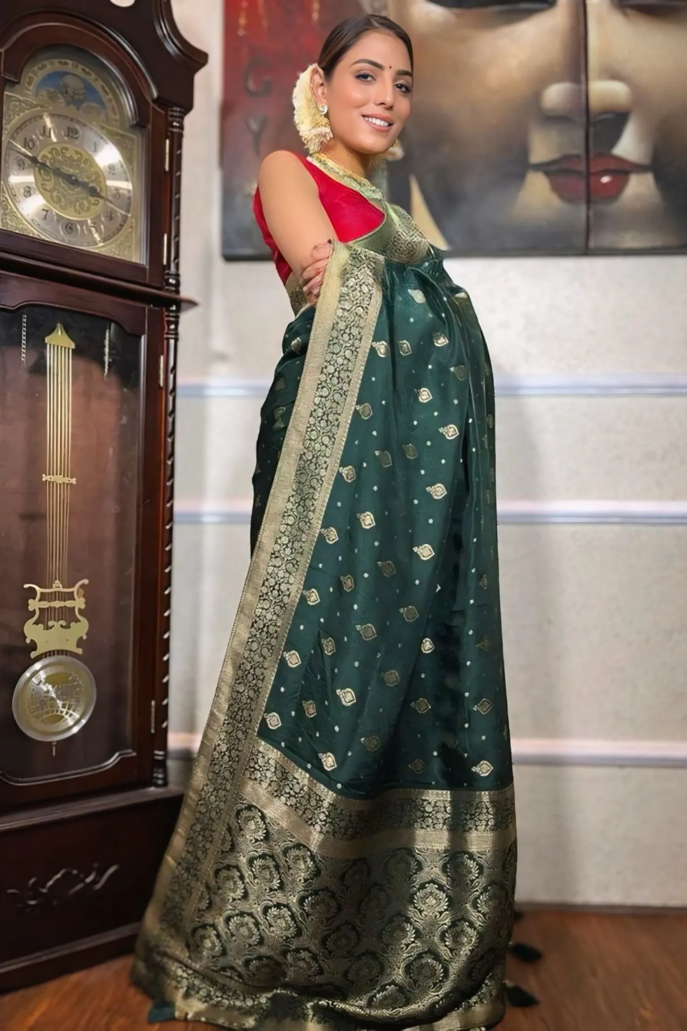 PLUM TRADITIONAL BANARASI UPPADA SILK SAREE