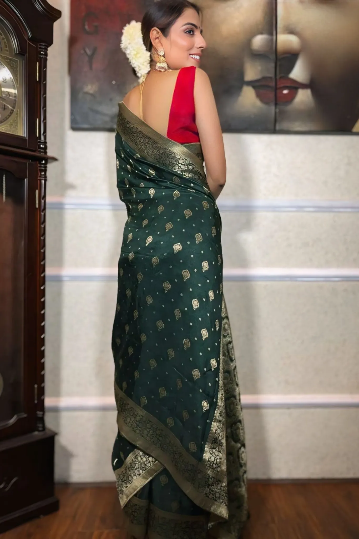PLUM TRADITIONAL BANARASI UPPADA SILK SAREE