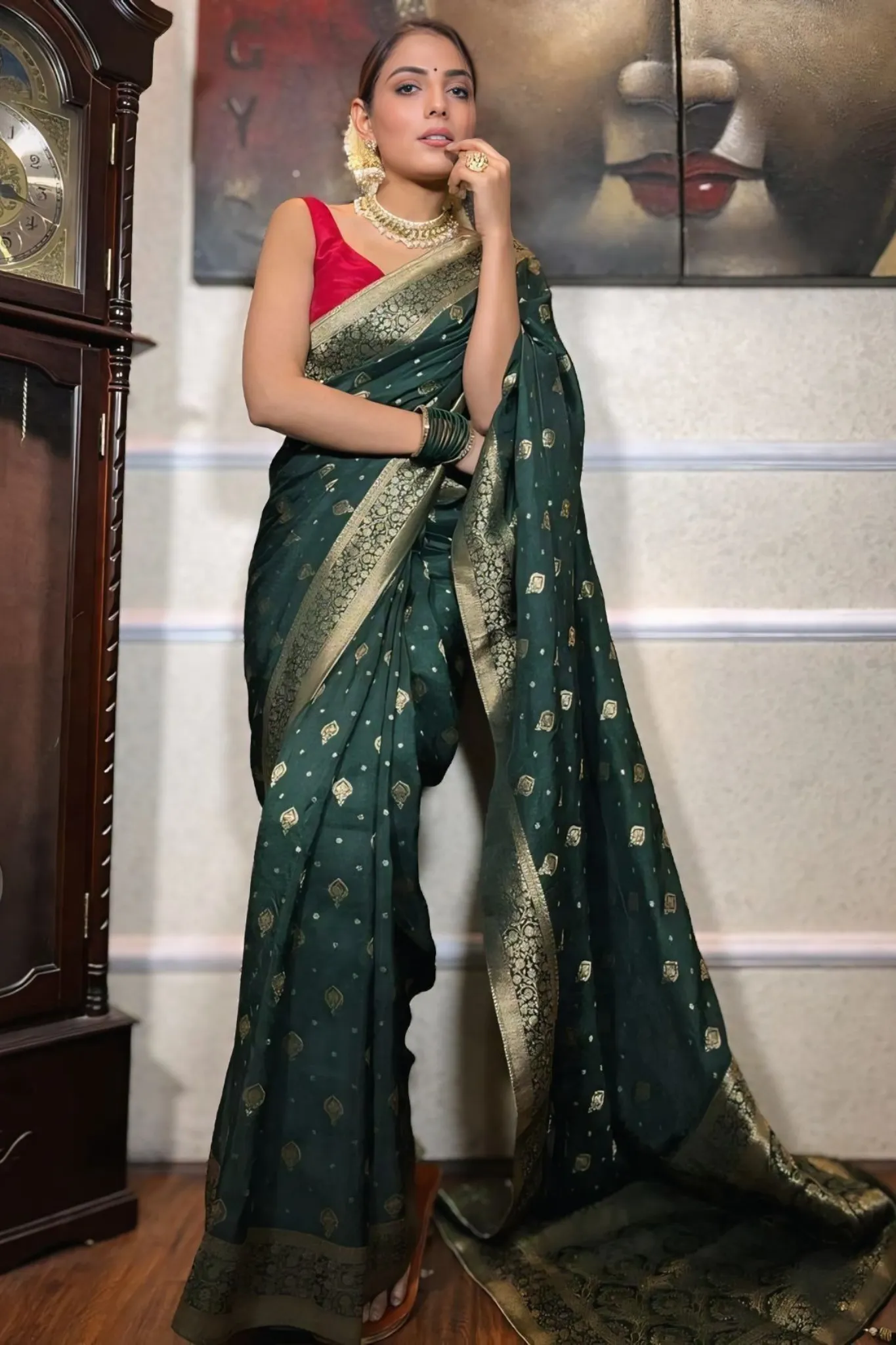 PLUM TRADITIONAL BANARASI UPPADA SILK SAREE