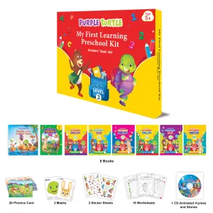 Preschool Kit for UKG (Level-3) - Complete Kit (Set of 8 Books & More) | For Children Ages 5 - 6 Years | Learn English, Maths, EVS, Hindi | For Homeschooling & Preschool Classrooms