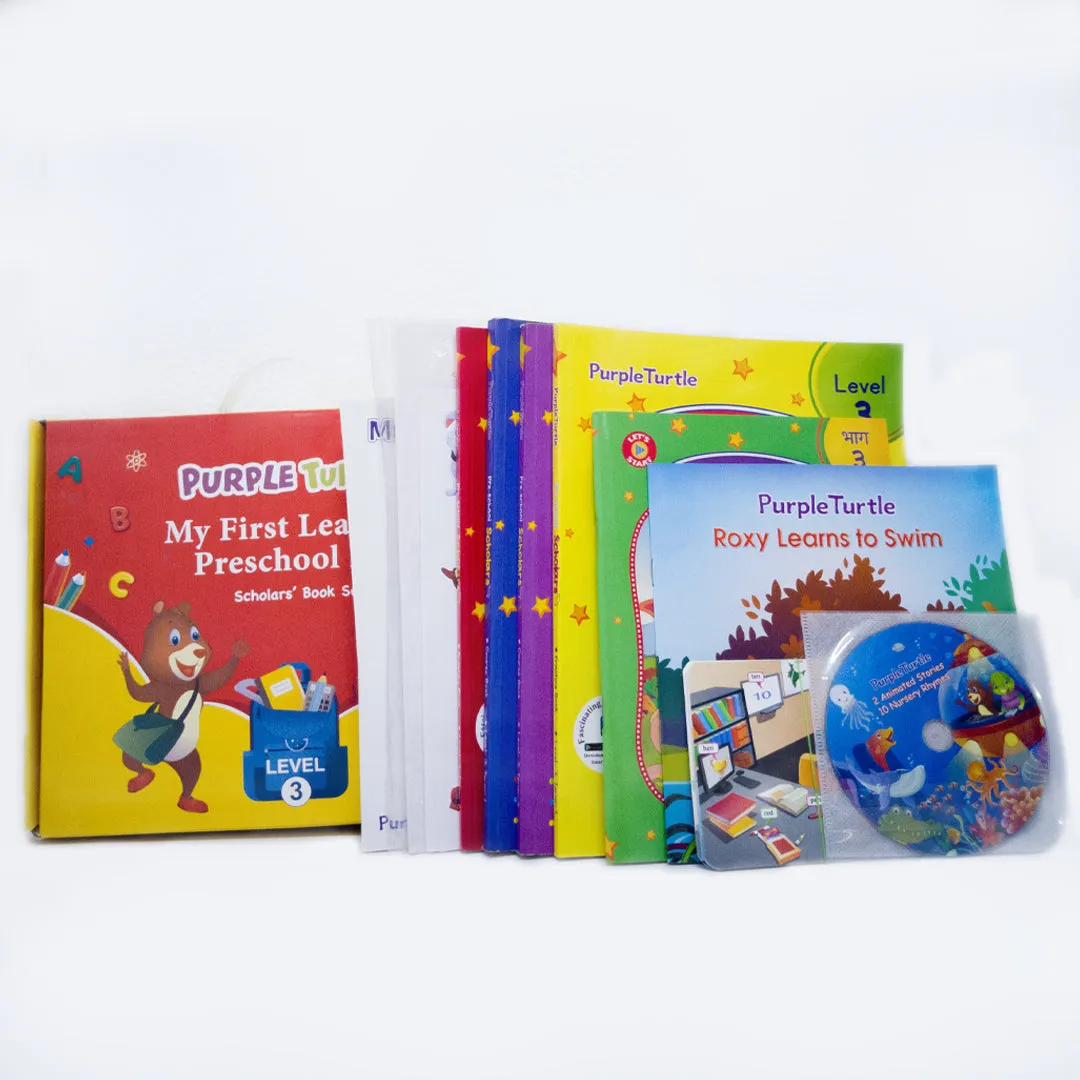 Preschool Kit for UKG (Level-3) - Complete Kit (Set of 8 Books & More) | For Children Ages 5 - 6 Years | Learn English, Maths, EVS, Hindi | For Homeschooling & Preschool Classrooms