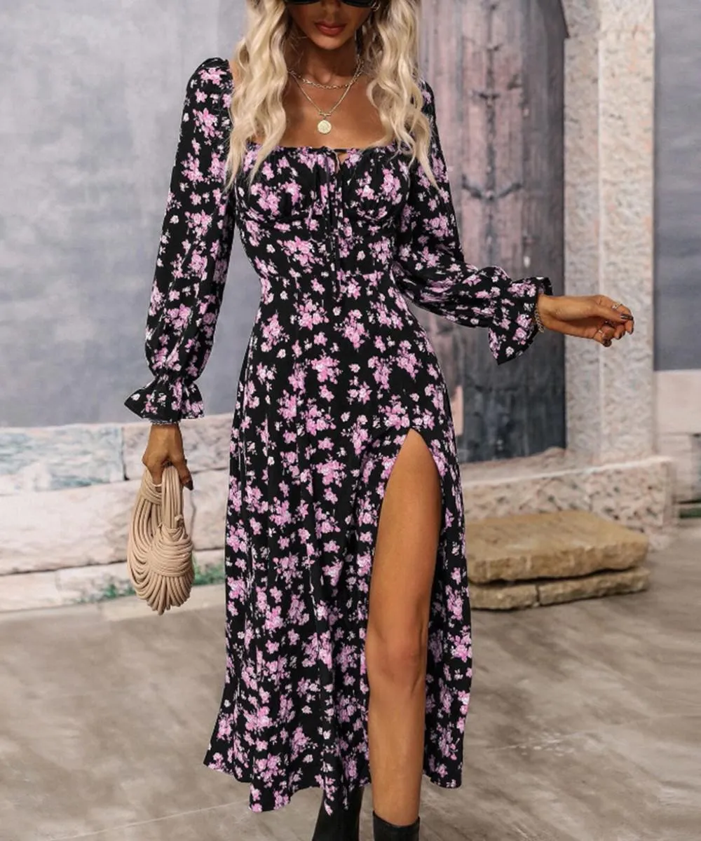 Printed Slit Dress