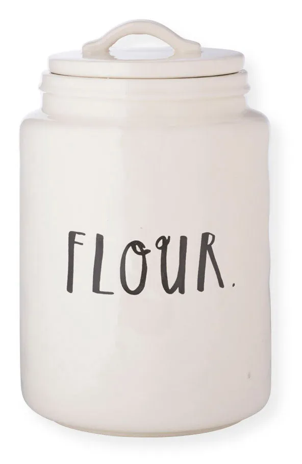 Rae Dunn Stem Print Canister - Flour