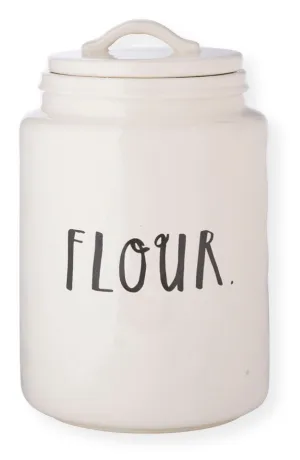 Rae Dunn Stem Print Canister - Flour