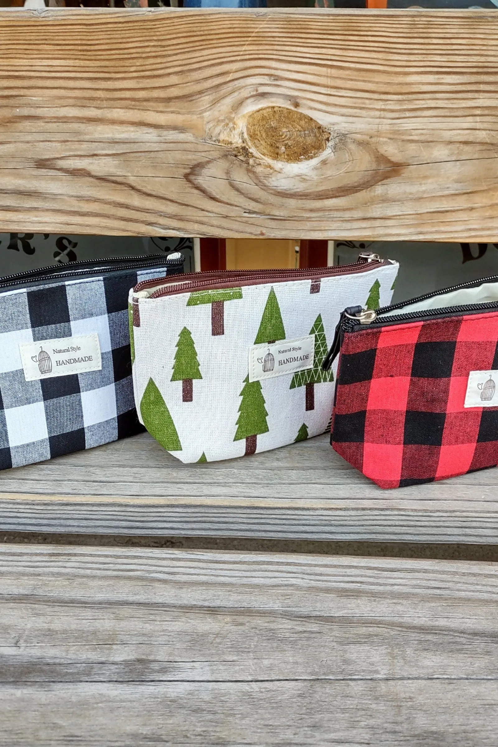 Red Buffalo Plaid Zipper Pouch