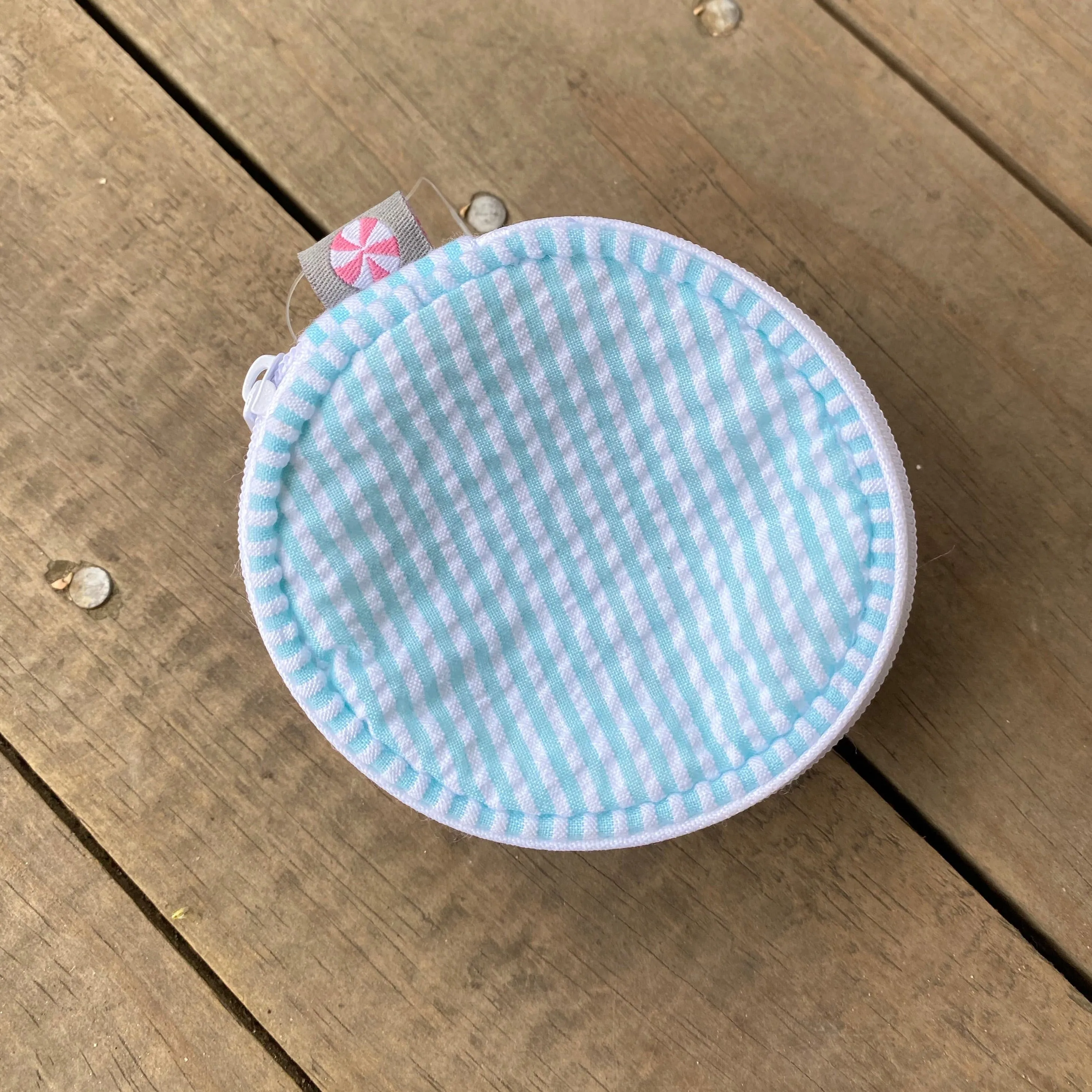 Seersucker Mini Jewelry Button Bag