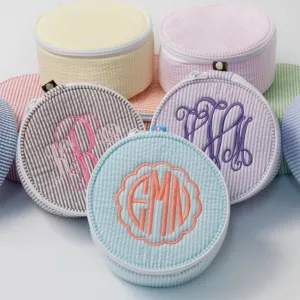 Seersucker Mini Jewelry Button Bag