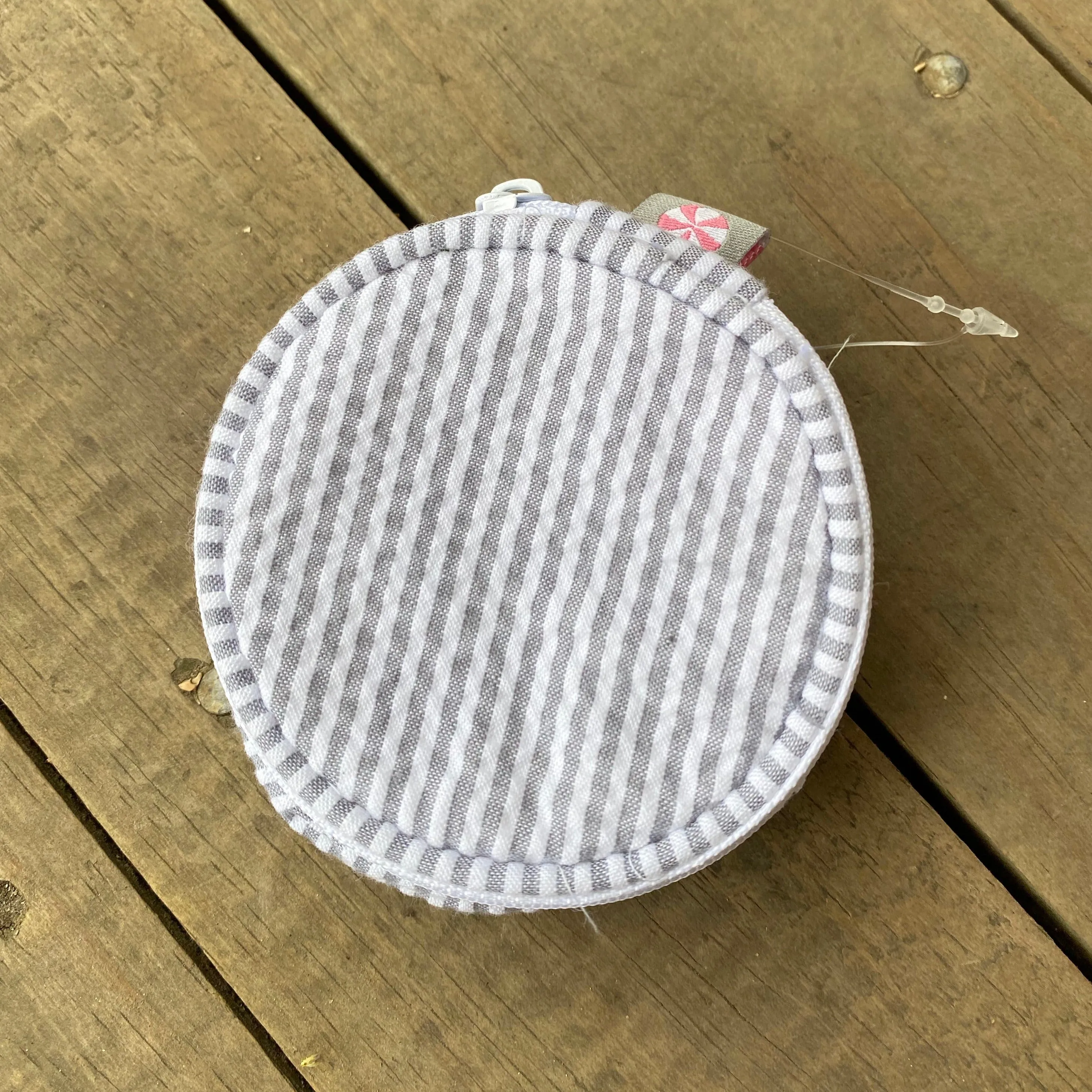 Seersucker Mini Jewelry Button Bag