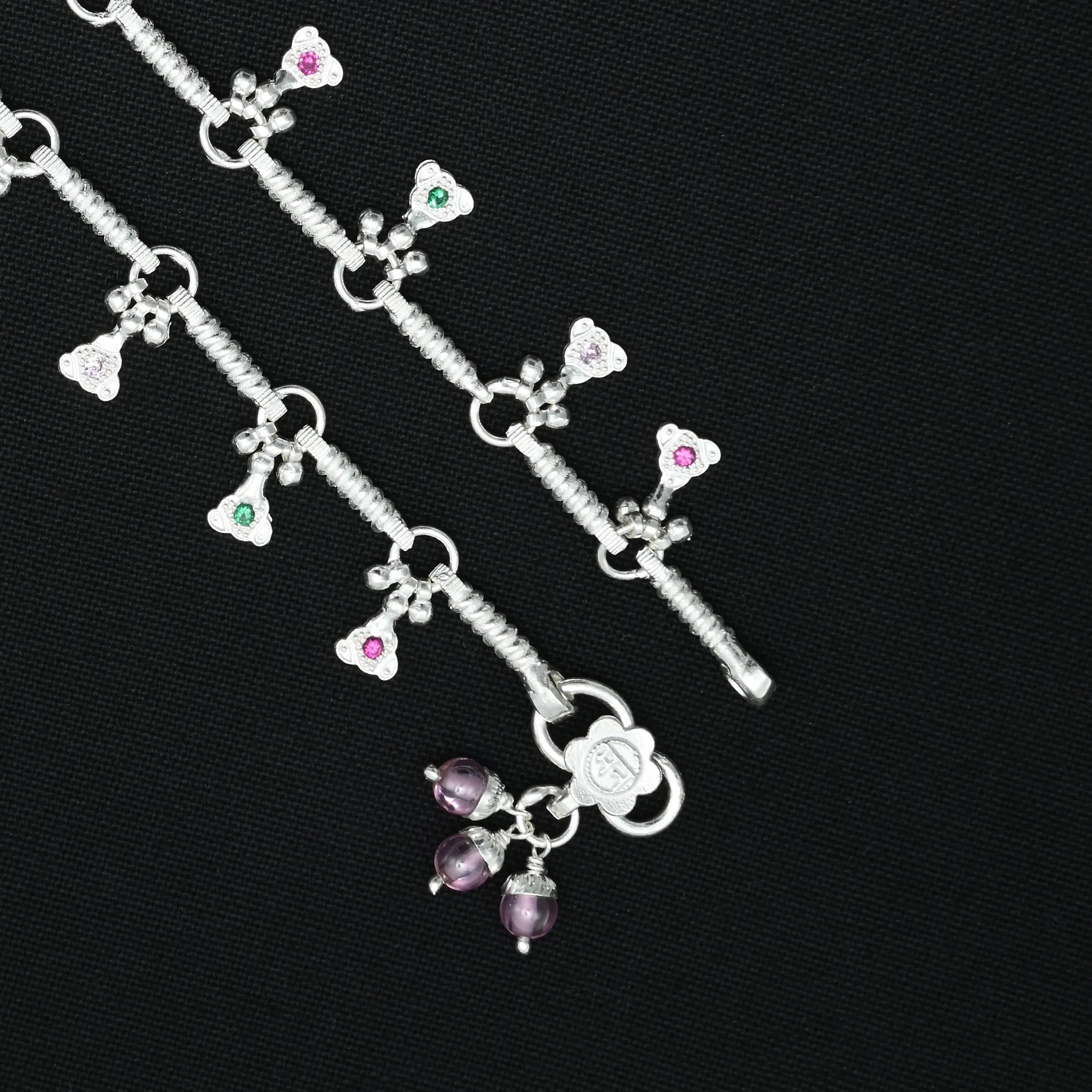 Silver Gorgeous Fasten Beads Anklet