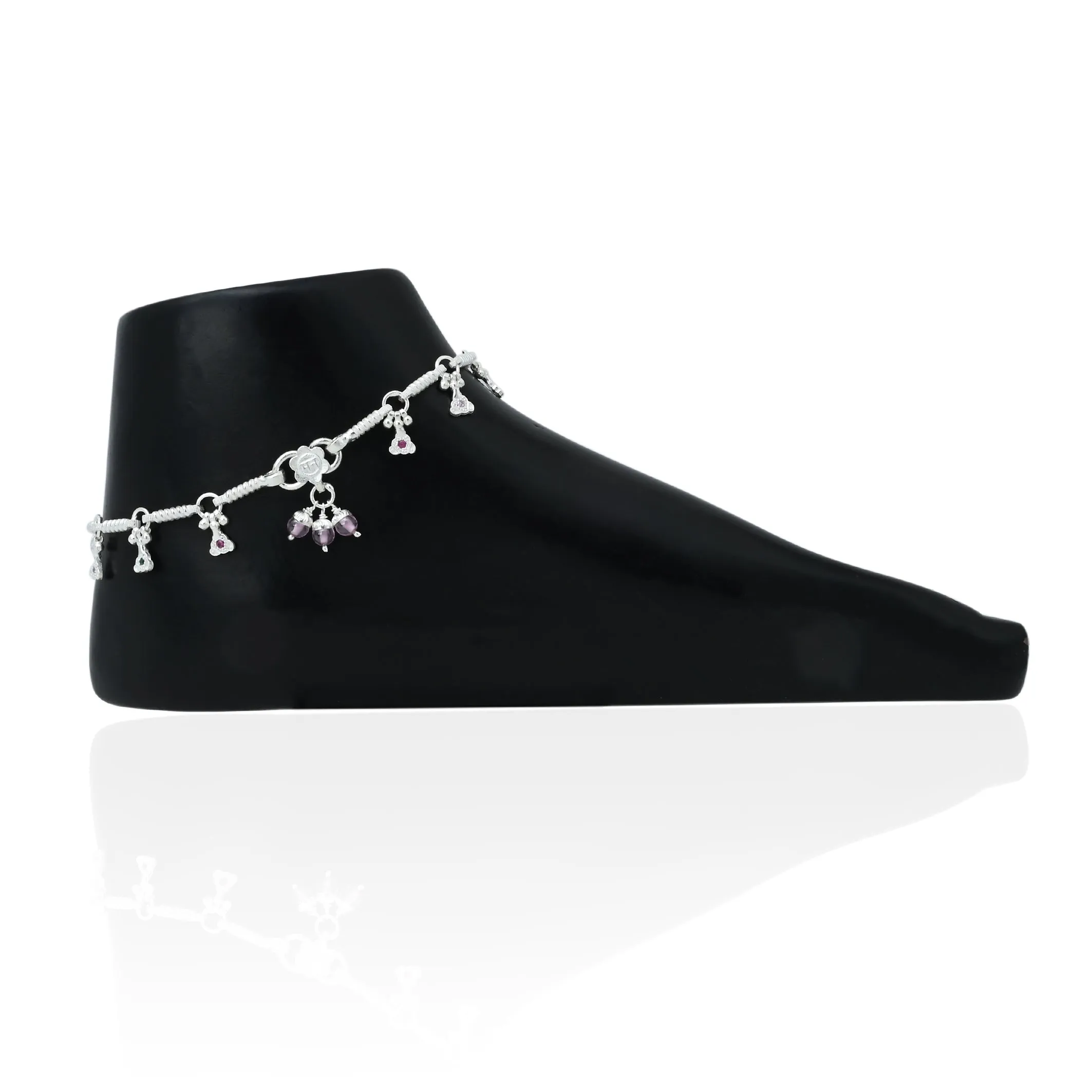 Silver Gorgeous Fasten Beads Anklet