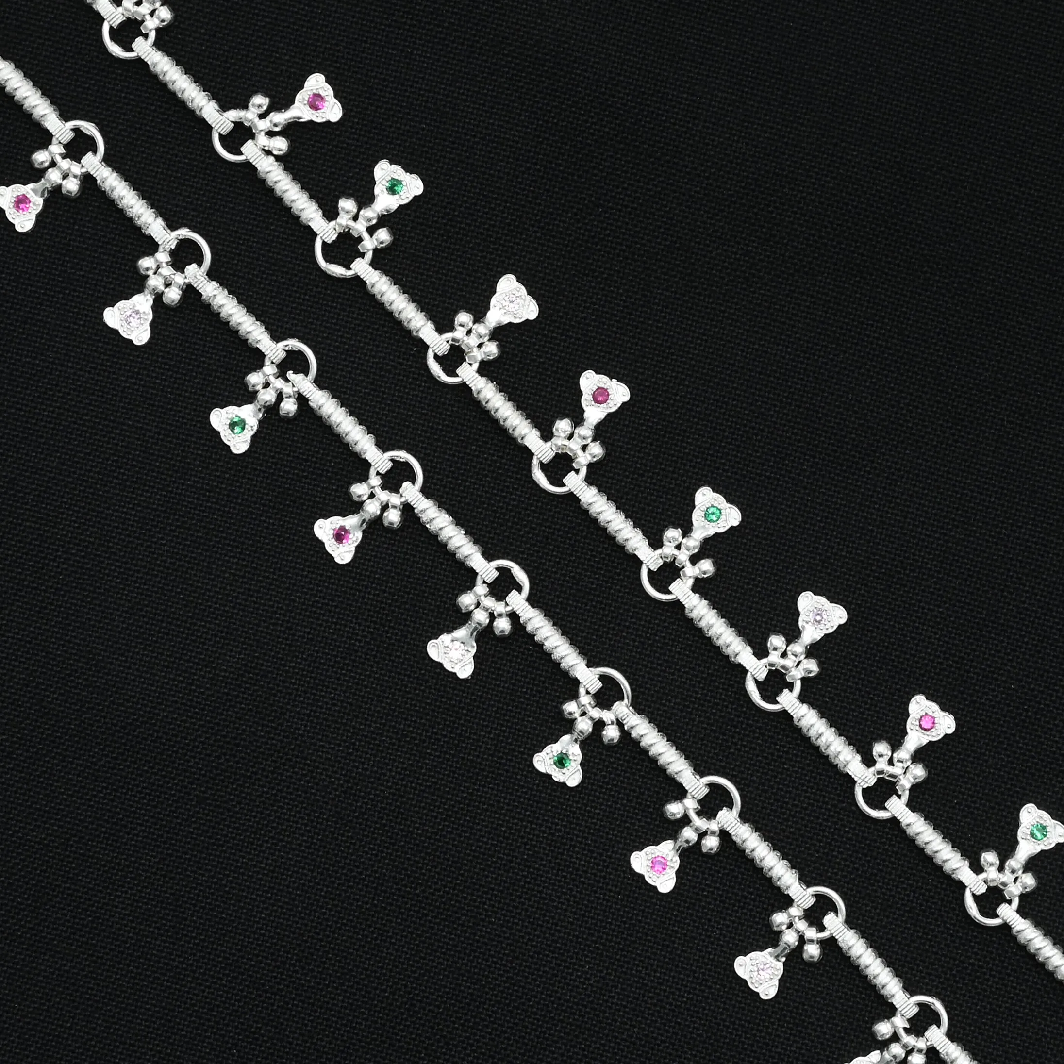 Silver Gorgeous Fasten Beads Anklet