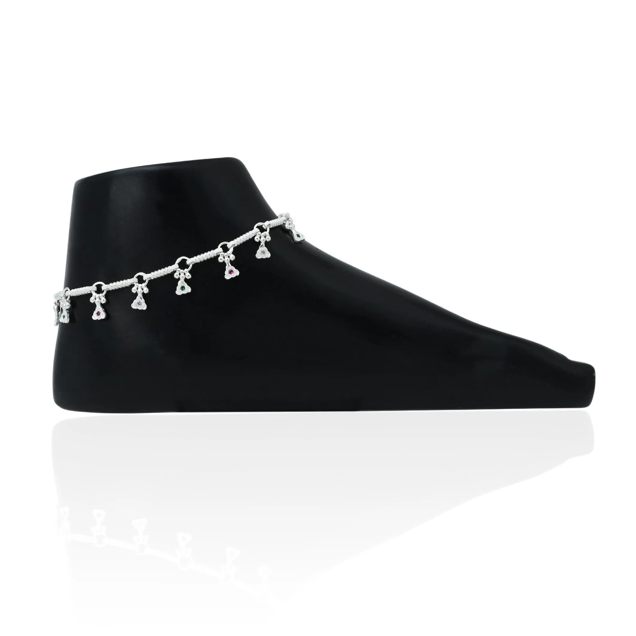 Silver Gorgeous Fasten Beads Anklet