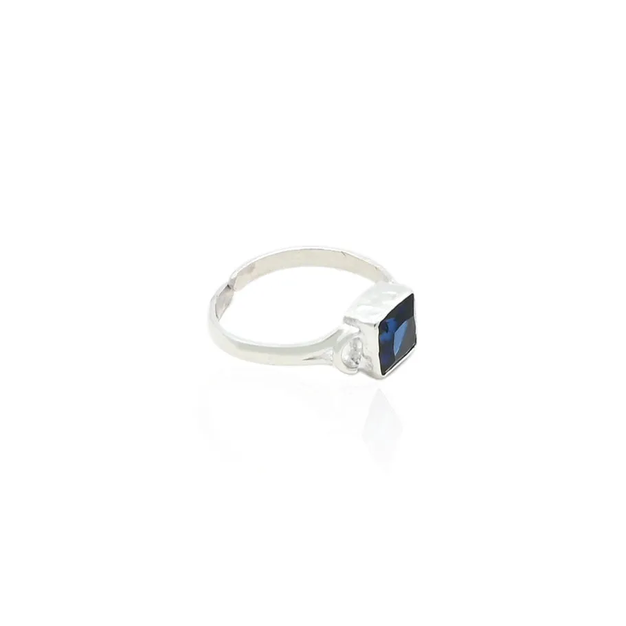 Silver Gorgeous Navy Blue Ring