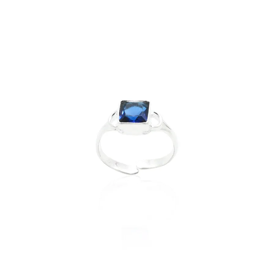 Silver Gorgeous Navy Blue Ring