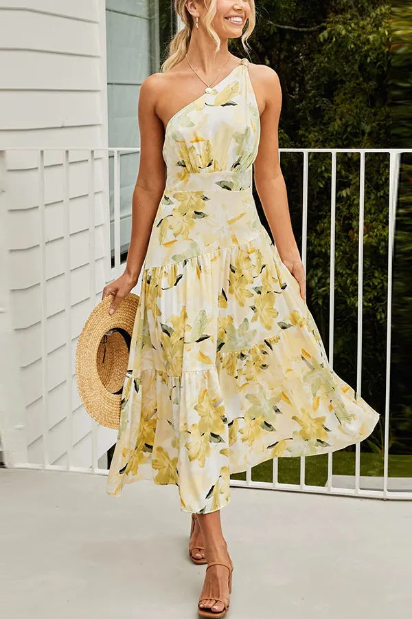 Sleeveless off-the-shoulder swing dress