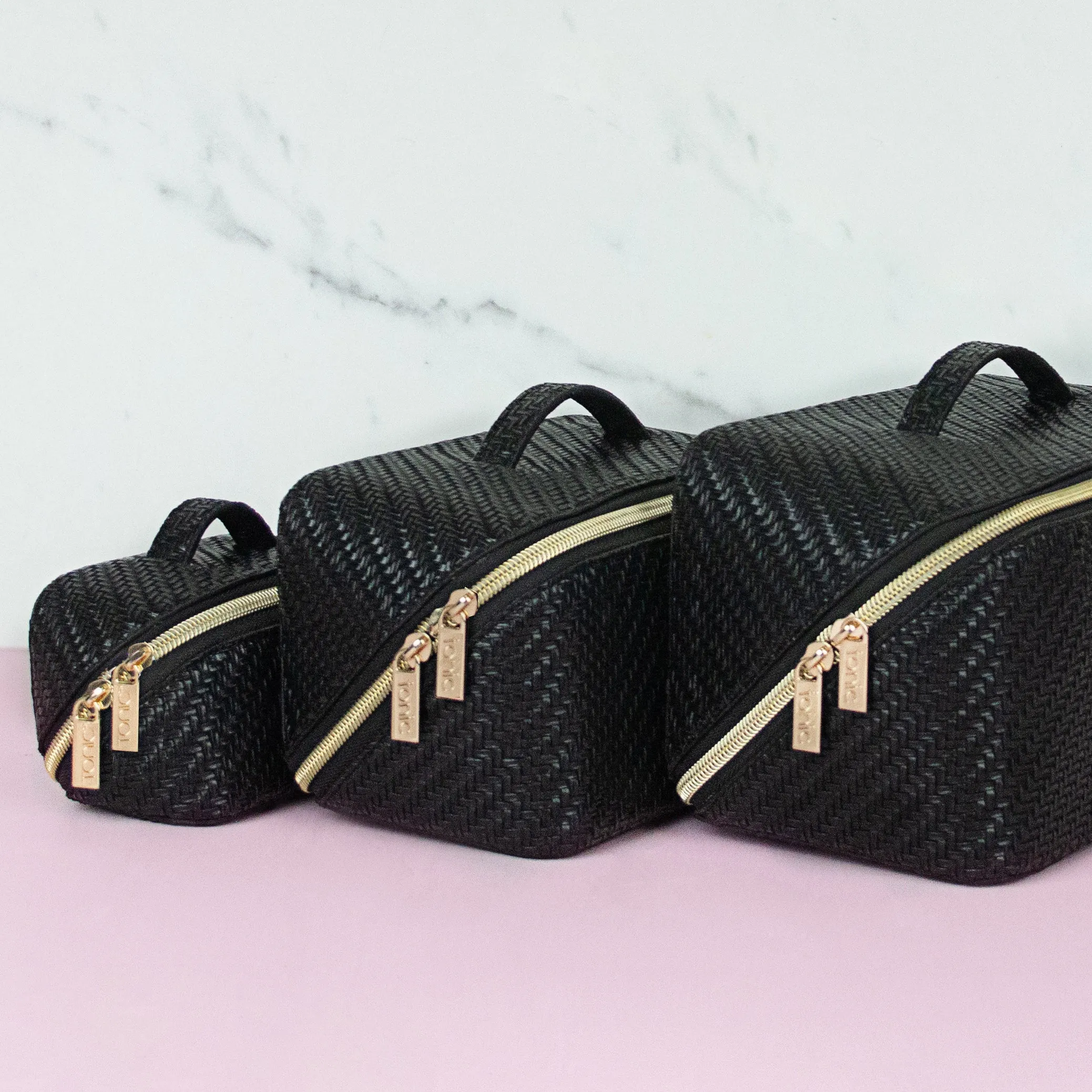Small Beauty Bag - Herringbone Licorice