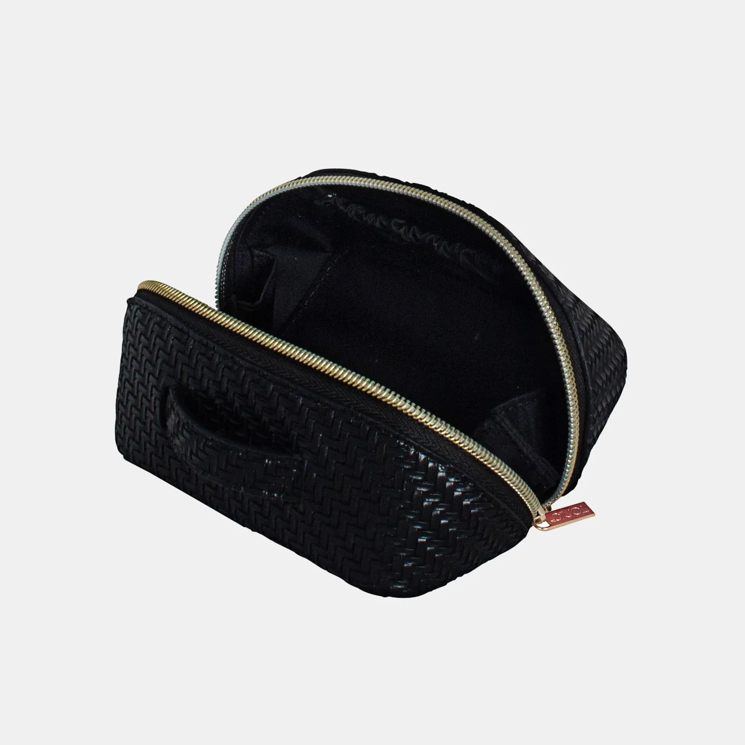 Small Beauty Bag - Herringbone Licorice