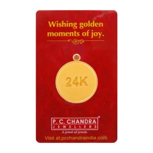 Stunning 1 Gm, 24k Gold Coin Pendant.