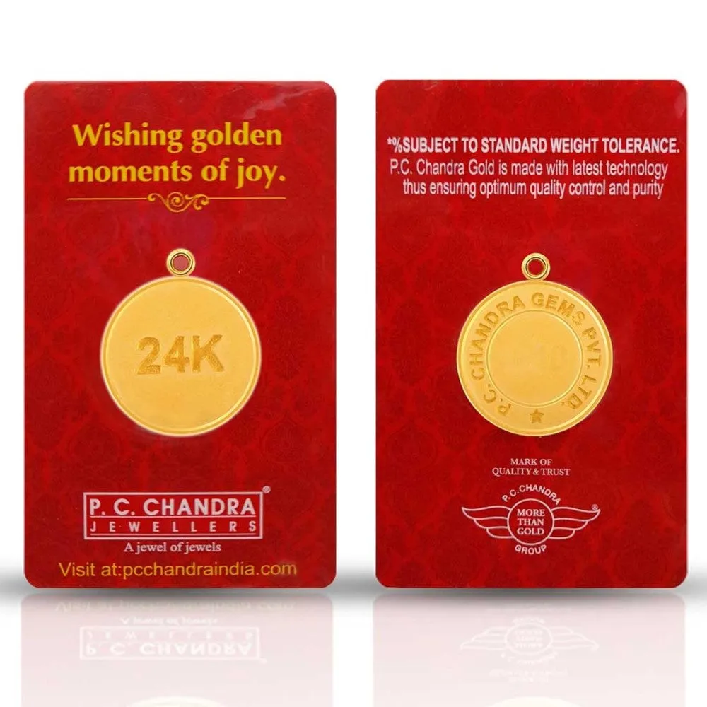Stunning 1 Gm, 24k Gold Coin Pendant.