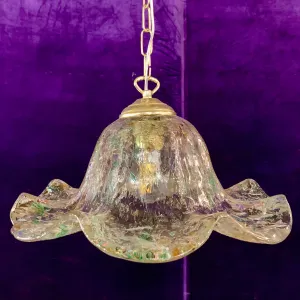 Stunning Blown Glass Murano Pendant with Flecks
